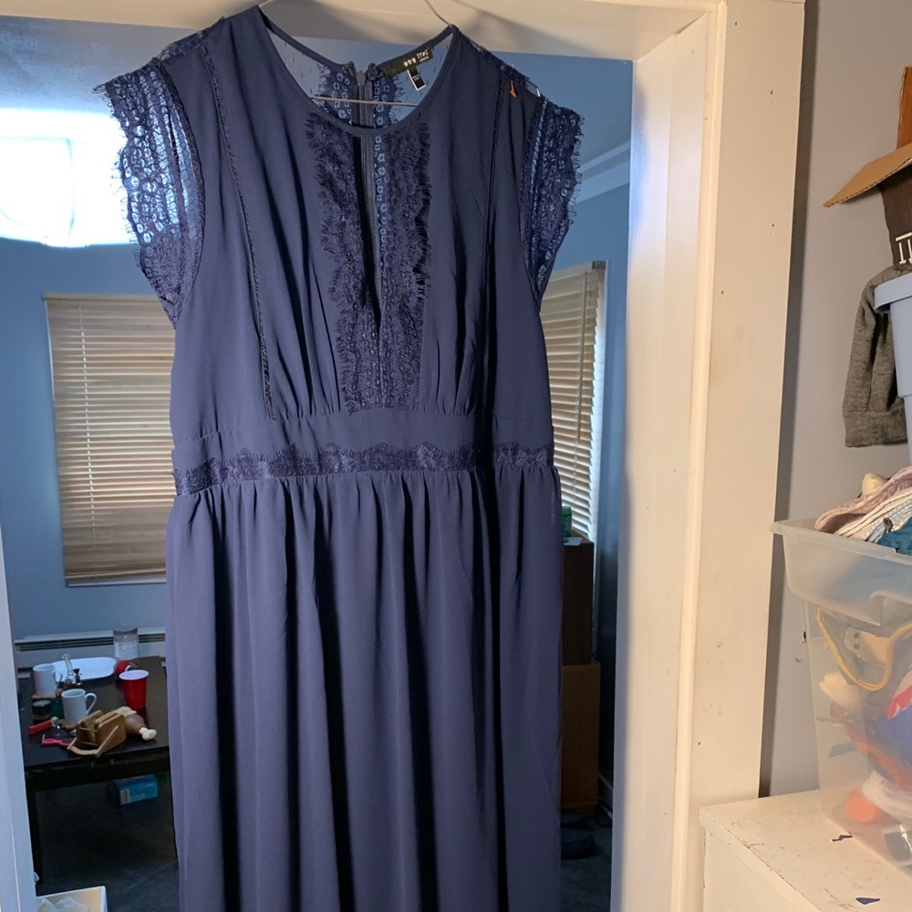 Blue knee length Lacey dress